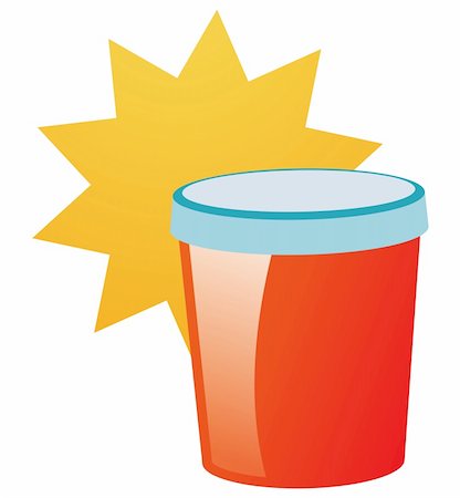 simsearch:400-08794469,k - red beverages cup with yellow parteen on a white background Foto de stock - Super Valor sin royalties y Suscripción, Código: 400-04181464