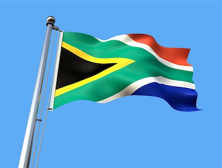 simsearch:400-04186091,k - flag of south africa in front a blue sky - rendering Stock Photo - Budget Royalty-Free & Subscription, Code: 400-04181489