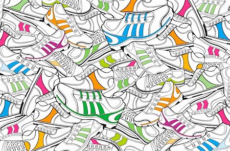 Fashion sports shoes pattern design texture. Stock Photo - Budget Royalty-Free & Subscription, Code: 400-04181664