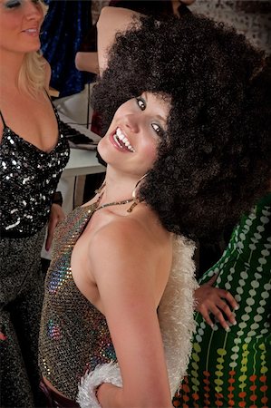 Lady with big Afro at a 1970s Disco Music Party Stock Photo - Budget Royalty-Free & Subscription, Code: 400-04181698