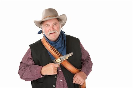 Obese cowboy on white background Stock Photo - Budget Royalty-Free & Subscription, Code: 400-04181720
