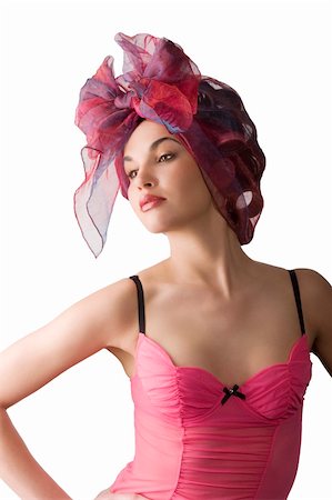 simsearch:400-04047038,k - beautiful woman in pink lingerie with a colored headscarf looking like a brasilian girl Fotografie stock - Microstock e Abbonamento, Codice: 400-04181797