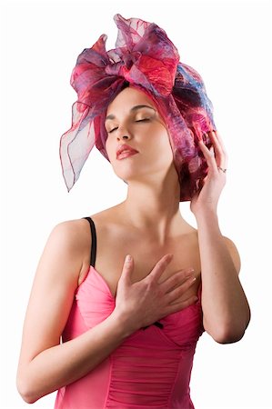 simsearch:400-04047038,k - beautiful woman in pink lingerie with a colored headscarf looking like a brasilian girl Fotografie stock - Microstock e Abbonamento, Codice: 400-04181799