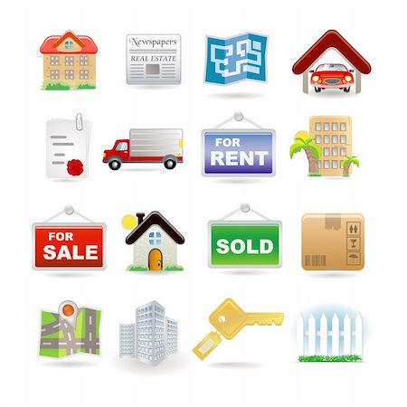 simsearch:400-08967527,k - Illustration of real estate icon set Stock Photo - Budget Royalty-Free & Subscription, Code: 400-04181882