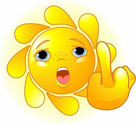 simsearch:400-04112163,k - Cute Sun shows a middle finger Stock Photo - Budget Royalty-Free & Subscription, Code: 400-04182094