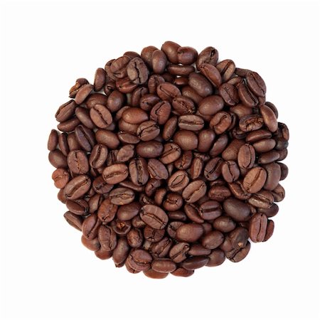 Coffee beans in a circular shape isolated over white background. Stock Photo - Budget Royalty-Free & Subscription, Code: 400-04182269