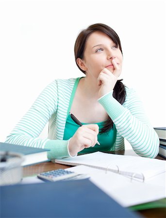 simsearch:400-05684311,k - Confident teen girl studying at her desk at home Stock Photo - Budget Royalty-Free & Subscription, Code: 400-04182605