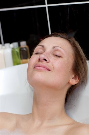 Relaxed woman having a bath in a spa Stock Photo - Budget Royalty-Free & Subscription, Code: 400-04182741