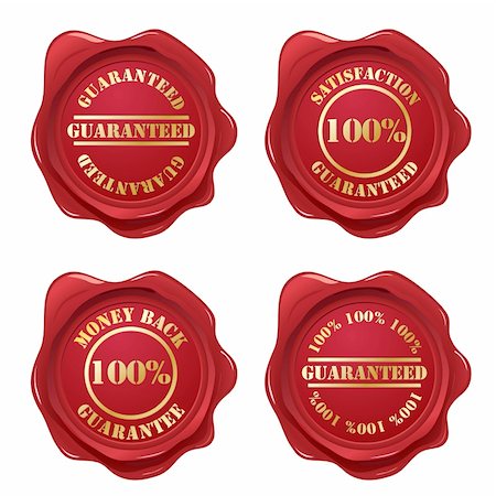 Guarantee wax seal collection.  Please check my portfolio for more wax seal illustrations. Stockbilder - Microstock & Abonnement, Bildnummer: 400-04183239