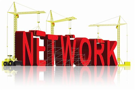 simsearch:400-04844536,k - tower cranes building 3D word network Photographie de stock - Aubaine LD & Abonnement, Code: 400-04183454