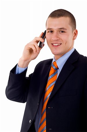 simsearch:400-07820348,k - business man talking on the phone over white Photographie de stock - Aubaine LD & Abonnement, Code: 400-04194425