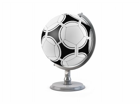 illustration of a classic terrestrial globe with a soccer ball as the earth (includes clipping path) Foto de stock - Super Valor sin royalties y Suscripción, Código: 400-04194662