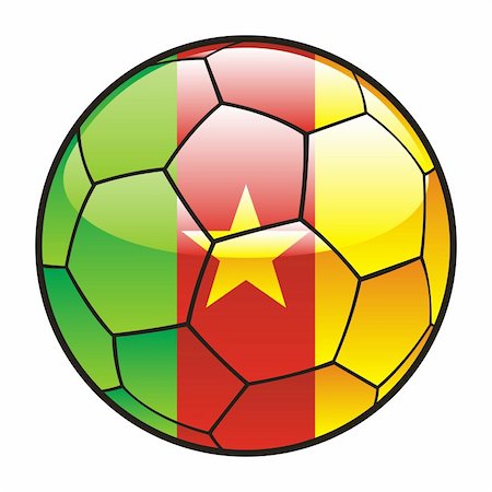 pilgrimartworks (artist) - fully editable illustration flag of Cameroon on soccer ball Fotografie stock - Microstock e Abbonamento, Codice: 400-04194727