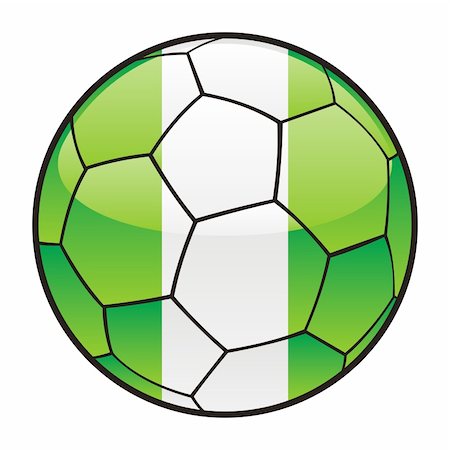 simsearch:400-07290547,k - fully editable illustration flag of Nigeria on soccer ball Stockbilder - Microstock & Abonnement, Bildnummer: 400-04194742