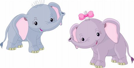 Two Cute Babies elephants Stock Photo - Budget Royalty-Free & Subscription, Code: 400-04194791