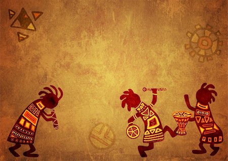 Dancing musicians. African national patterns Stock Photo - Budget Royalty-Free & Subscription, Code: 400-04194848