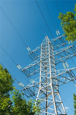 electricity pole silhouette - Elecrical tower over sky Foto de stock - Super Valor sin royalties y Suscripción, Código: 400-04194971