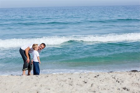 simsearch:400-04114591,k - Caring Father and his son having fun at the beach Stock Photo - Budget Royalty-Free & Subscription, Code: 400-04195339