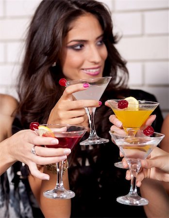 pretty woman laughter party - Beautiful woman cheersing in the cocktail party at disco club Stock Photo - Budget Royalty-Free & Subscription, Code: 400-04195480