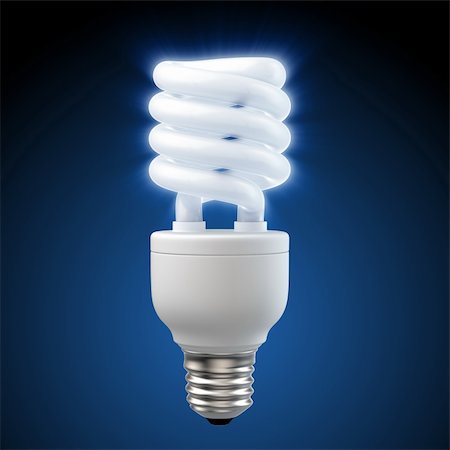 simsearch:400-03928538,k - 3d render of a glowing blue energy saving light bulb Stock Photo - Budget Royalty-Free & Subscription, Code: 400-04195505