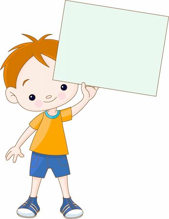 simsearch:400-04340435,k - Cute little Boy holding blank sign Stock Photo - Budget Royalty-Free & Subscription, Code: 400-04196405