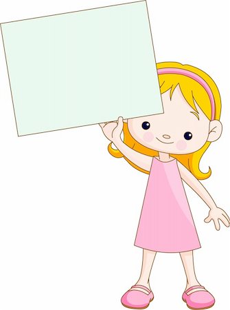 simsearch:400-04340435,k - Cute little Girl holding blank sign Stock Photo - Budget Royalty-Free & Subscription, Code: 400-04196403