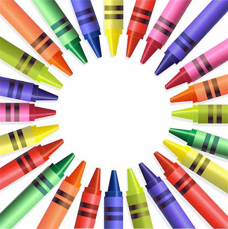 school kindergarten wallpapers - Back to school colored crayons background Stock Photo - Budget Royalty-Free & Subscription, Code: 400-04196528