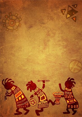 Dancing musicians. African national patterns Stock Photo - Budget Royalty-Free & Subscription, Code: 400-04196820