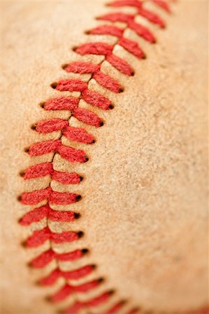 Macro Abstract Detail of Worn Leather Baseball. Stock Photo - Budget Royalty-Free & Subscription, Code: 400-04196846