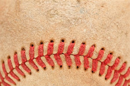 Macro Abstract Detail of Worn Leather Baseball. Stock Photo - Budget Royalty-Free & Subscription, Code: 400-04196848