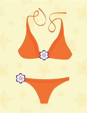 A  vector illustration of an orange bikini Stock Photo - Budget Royalty-Free & Subscription, Code: 400-04197930