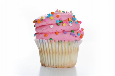 simsearch:400-04178778,k - Cupcake with pink frosting and sprinkles Foto de stock - Super Valor sin royalties y Suscripción, Código: 400-04197959
