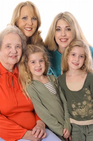 daughter helping elderly parent - four generations picture vertical Stock Photo - Budget Royalty-Free & Subscription, Code: 400-04197967
