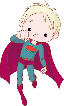 simsearch:400-06759907,k - Illustration of Super hero Kid flying Stock Photo - Budget Royalty-Free & Subscription, Code: 400-04198173