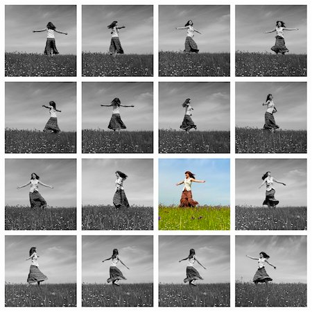 Picture collage of a young woman dancing in diferent positions Stock Photo - Budget Royalty-Free & Subscription, Code: 400-04198841