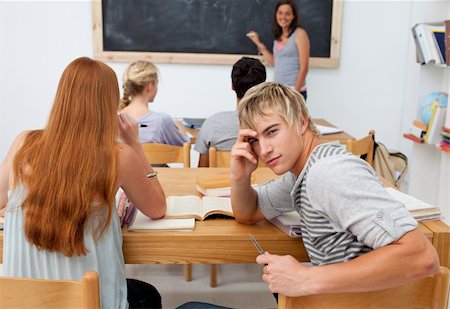 Group of teenagers studying together in a class Stock Photo - Budget Royalty-Free & Subscription, Code: 400-04199235