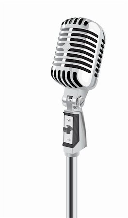 simsearch:400-05884358,k - Retro Microphone (editable vector + jpeg) Stock Photo - Budget Royalty-Free & Subscription, Code: 400-04199385