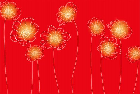 simsearch:400-05233272,k - a vivid illustration of red flower on red background Stock Photo - Budget Royalty-Free & Subscription, Code: 400-04199460