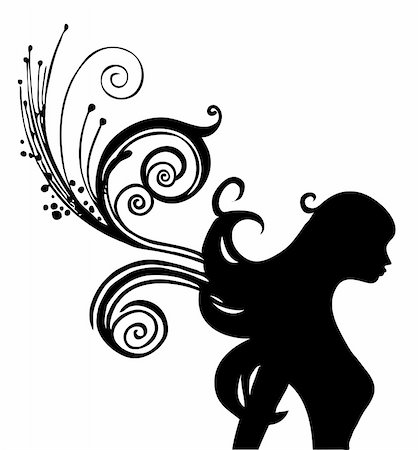 a vivid illustration of a woman silhouette Foto de stock - Super Valor sin royalties y Suscripción, Código: 400-04199461