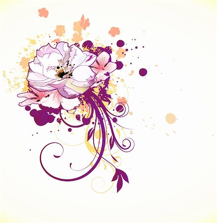 simsearch:400-04142156,k - Vektor-Illustration des Grunge Floral dekorativen Hintergrund Stockbilder - Microstock & Abonnement, Bildnummer: 400-04199499