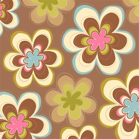 simsearch:400-05234537,k - nice flower patterns on a brown background Fotografie stock - Microstock e Abbonamento, Codice: 400-04199518