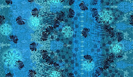 simsearch:400-05233462,k - illustration drawing of daisy flower pattern in blue background Stock Photo - Budget Royalty-Free & Subscription, Code: 400-04199578