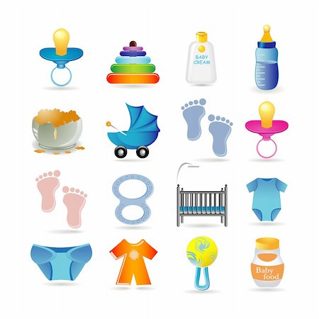 Baby icon set Stock Photo - Budget Royalty-Free & Subscription, Code: 400-04199764