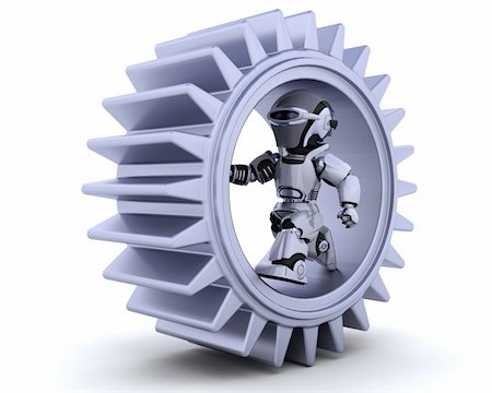 simsearch:400-04310985,k - 3d Render of robots with gear mechanism Stock Photo - Budget Royalty-Free & Subscription, Code: 400-04199976