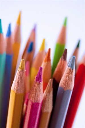simsearch:400-04870195,k - Close up of many colored pencils isolated Foto de stock - Super Valor sin royalties y Suscripción, Código: 400-04199993