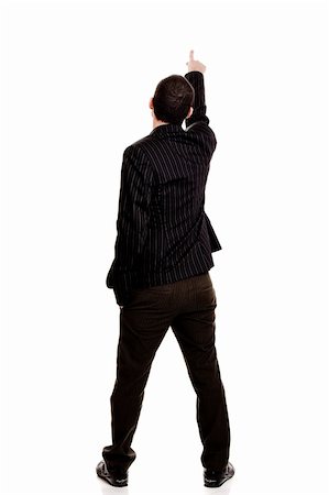 Back view of a businessman pointing, isolated on white background Stock Photo - Budget Royalty-Free & Subscription, Code: 400-04190378