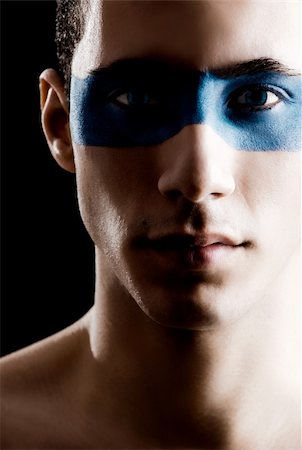 simsearch:400-03996893,k - Fashion portrait of a young man with a blue make-up Stock Photo - Budget Royalty-Free & Subscription, Code: 400-04190386