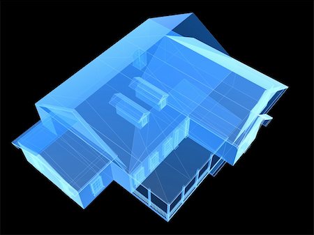 simsearch:400-05108570,k - 3d rendered illustration of a transparent house Photographie de stock - Aubaine LD & Abonnement, Code: 400-04191053