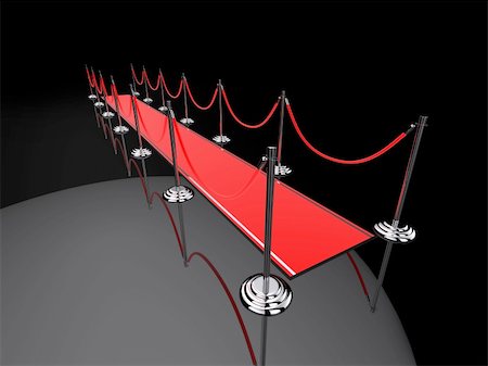 3d rendered illustration of a red carpet and metal barriers Stock Photo - Budget Royalty-Free & Subscription, Code: 400-04191095