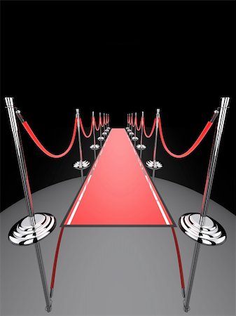 3d rendered illustration of a red carpet and metal barriers Stock Photo - Budget Royalty-Free & Subscription, Code: 400-04191092
